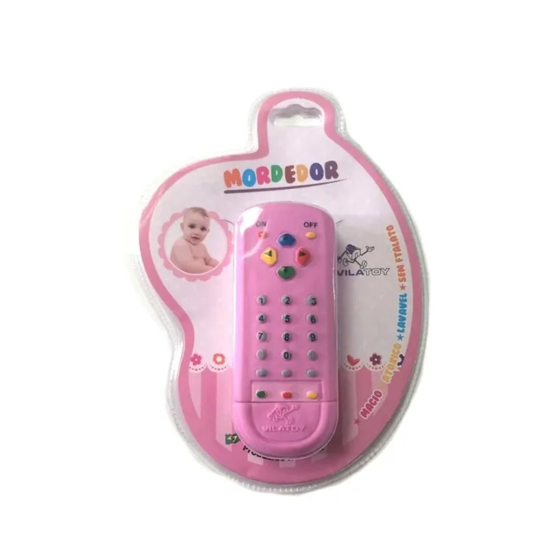 Mordedor Rosa Infantil Macio Bebê Controle Remoto Vila Toy