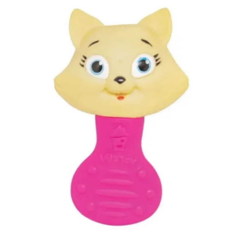 Chocalho E Mordedor Vila Toy Gato Rosa 100321