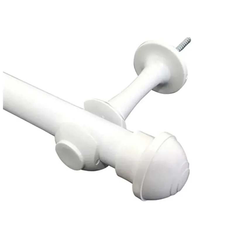 Kit 2 Suporte Para Varão Cortina Com Ponteira 28Mm Branco
