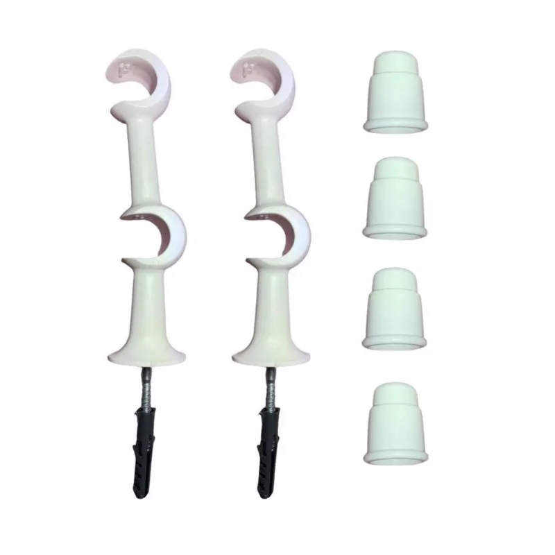 Kit 2 Suporte Varão Duplo Cortina Ponteira 19-19Mm Branco