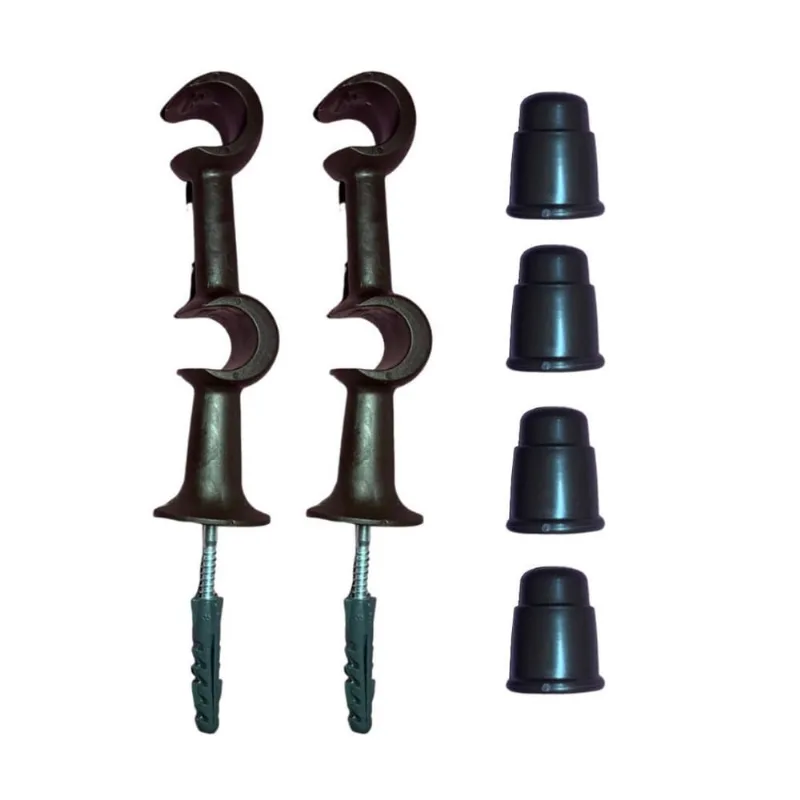 Kit 2 Suporte Varão Duplo Cortina Ponteira 19-19Mm Imbuia
