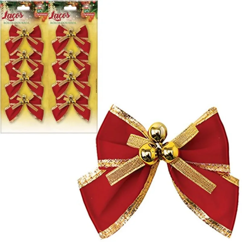 Kit 64 Laços De Bolinhas Natalino Pingentes Árvore Natal 6cm - Genérico - Natal