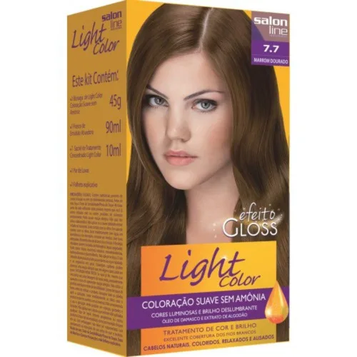 Kit Light Color 7.7 Marrom Dourado Sl - Higiene E Beleza