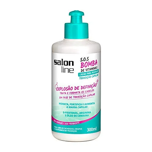 Linha Tratamento Sos Bomba De Vitaminas Salon Line Creme De Pentear Transicao Capilar Explosao De Definicao 300 Ml Salon Line Collection  - SALON LINE - Higiene E Beleza