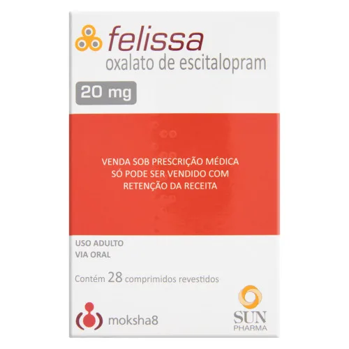 FELISSA 20MG SUN PHARMA CAIXA 28 COMPRIMIDOS REVESTIDOS - PHARMA