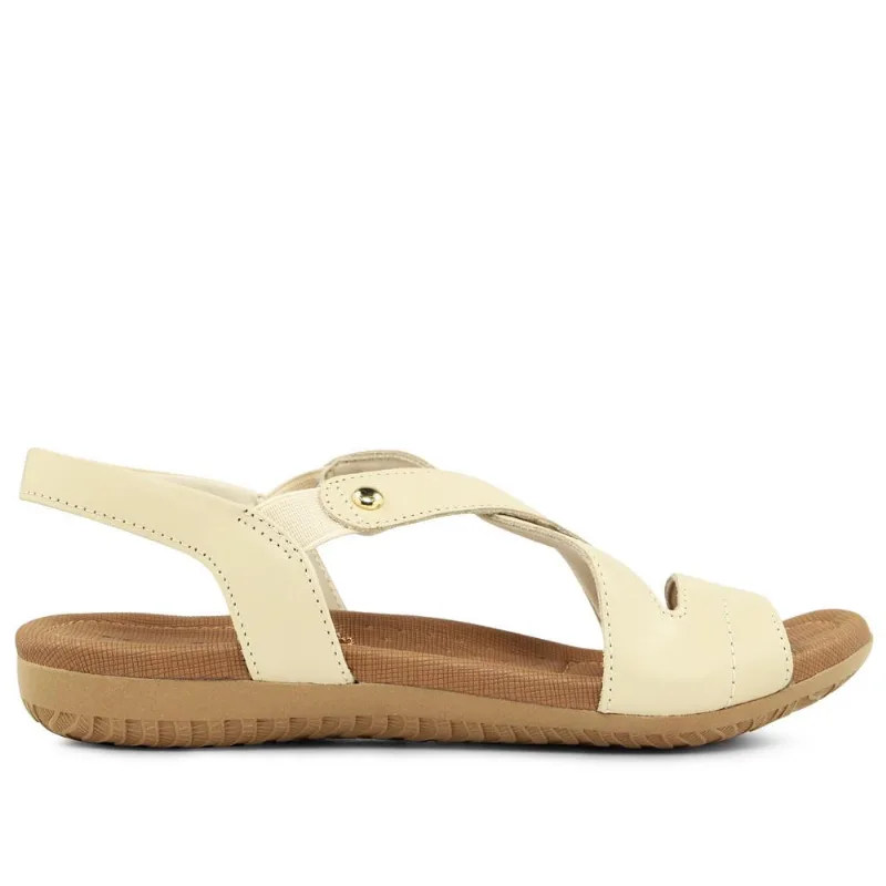 Sandália Usaflex Rasteira Conforto Casual Bege 038
