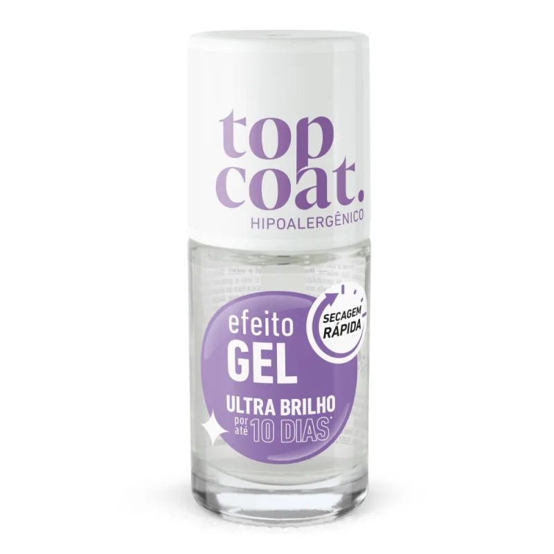 Top Coat Incolor Efeito Gel Blant 8,5ml - BLANT - Beleza