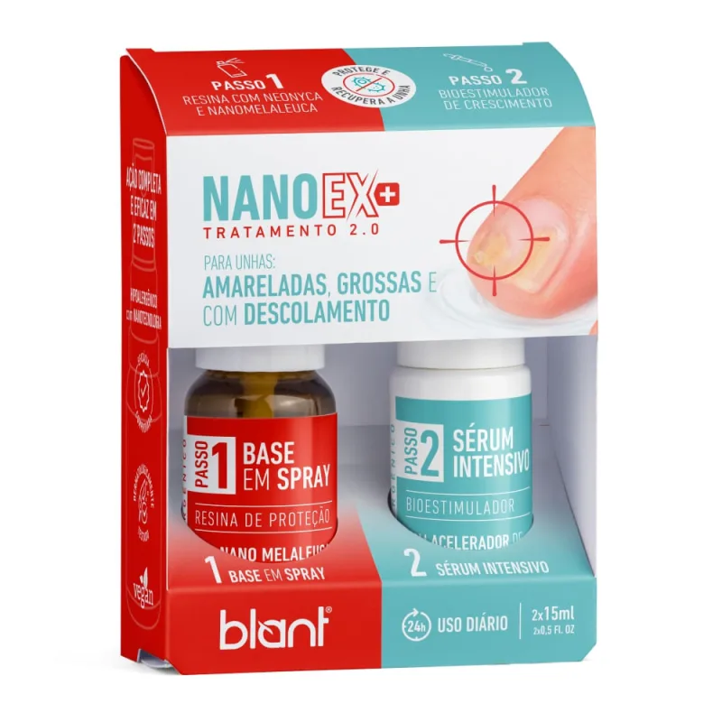 Kit de Tratamento para Unhas Blant 1 Base em Spray 15ml + 1 Sérum Intensivo 15ml - BLANT - Beleza