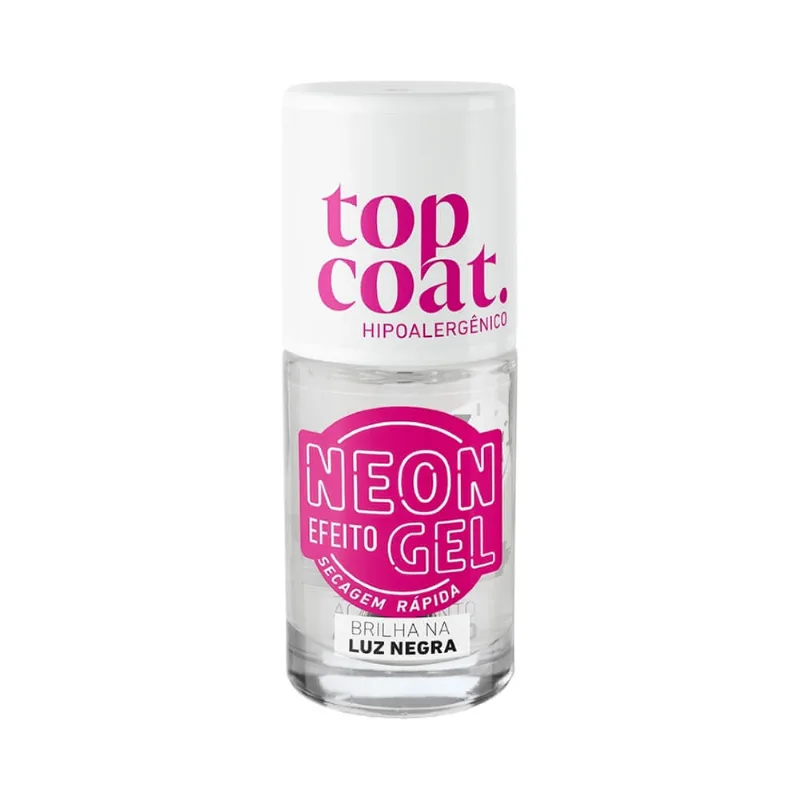 Esmalte Blant Top Coat Neon Efeito Gel Hipoalergênico Esm Blant 8,5ml Top Coat Efeito Gel Neon