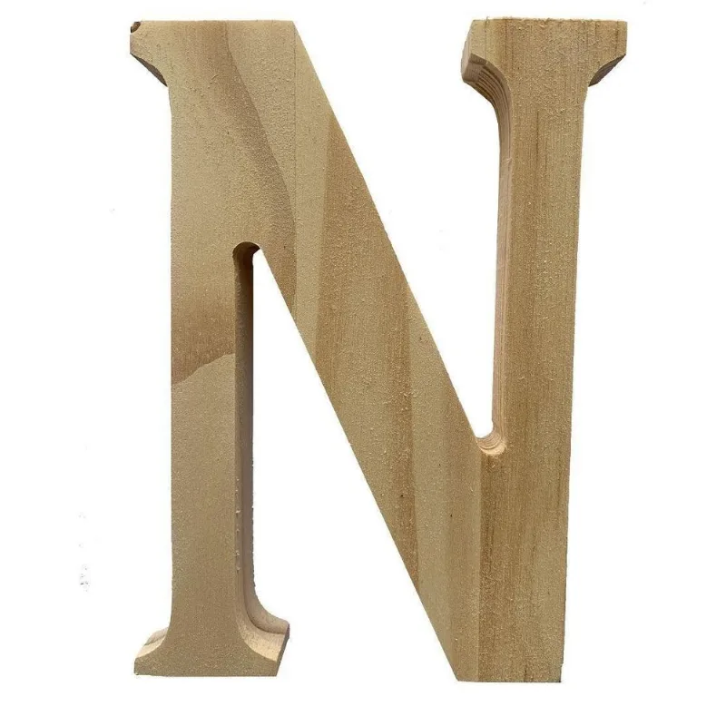 Letra N De Madeira Pinus Settis 97026 15X15X1,7