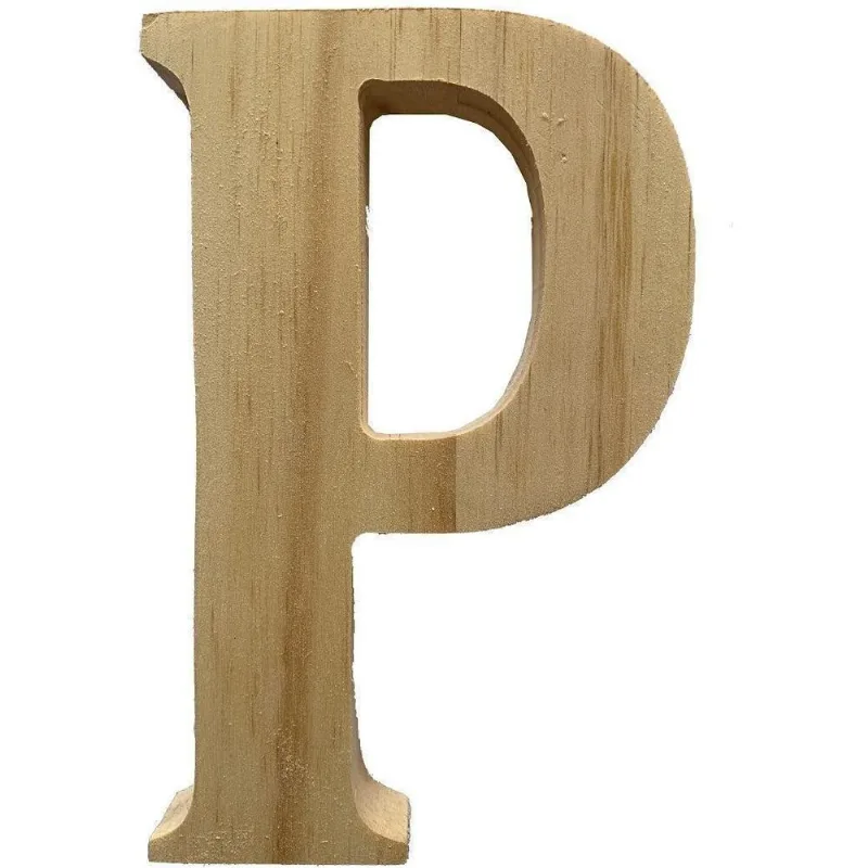 Letra P De Madeira Pinus Settis 97028 15X15X1,7