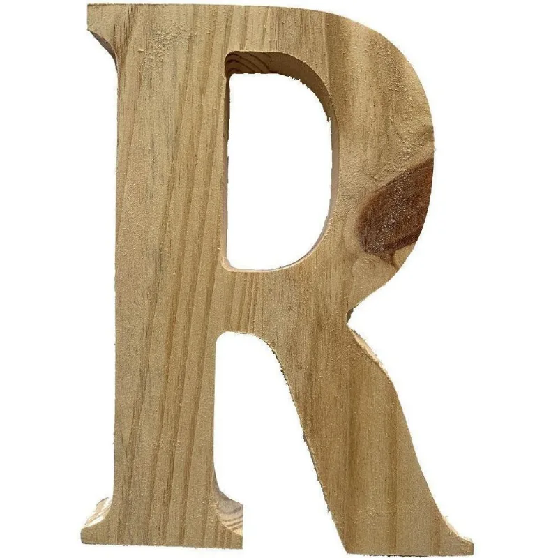 Letra R De Madeira Pinus Settis 97030 15X15X1,7
