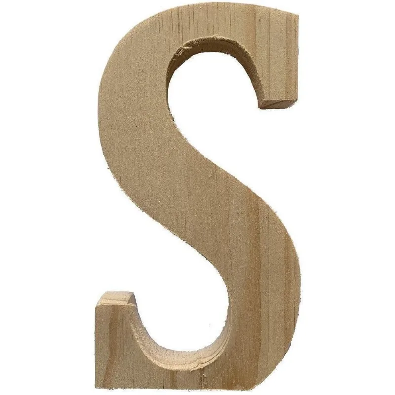 Letra S De Madeira Pinus Settis 97031 15X15X1,7