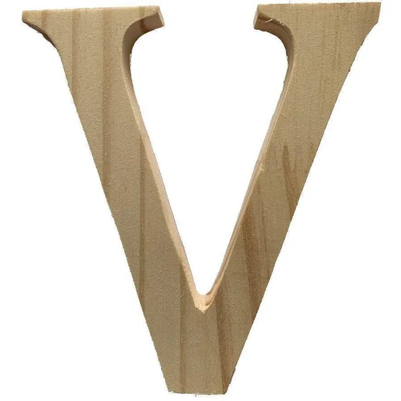 Letra V De Madeira Pinus Settis 97034 15X15X1,7