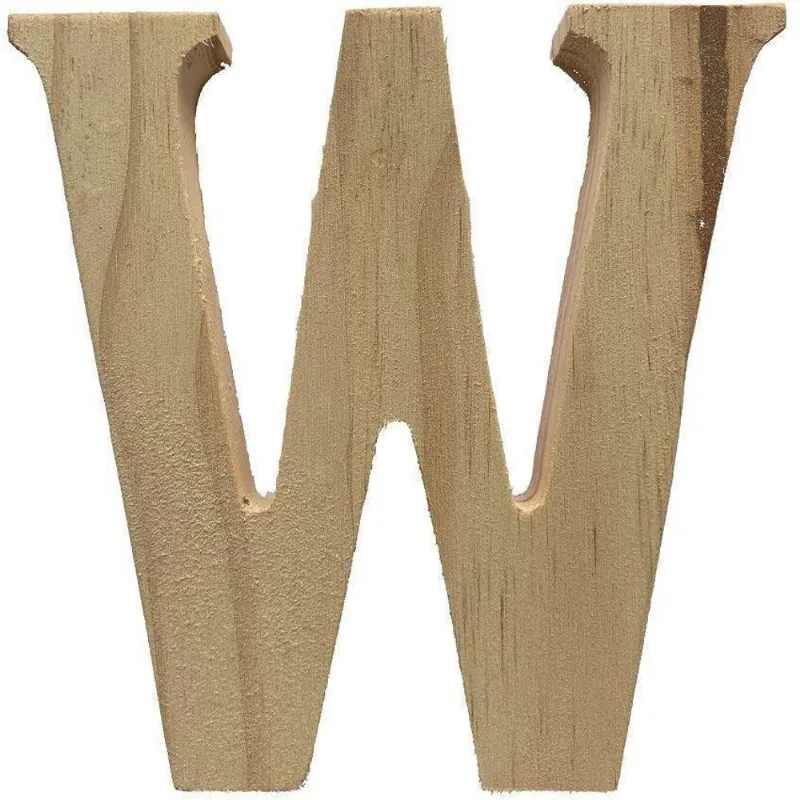 Letra W De Madeira Pinus Settis 97035 15X15X1,7