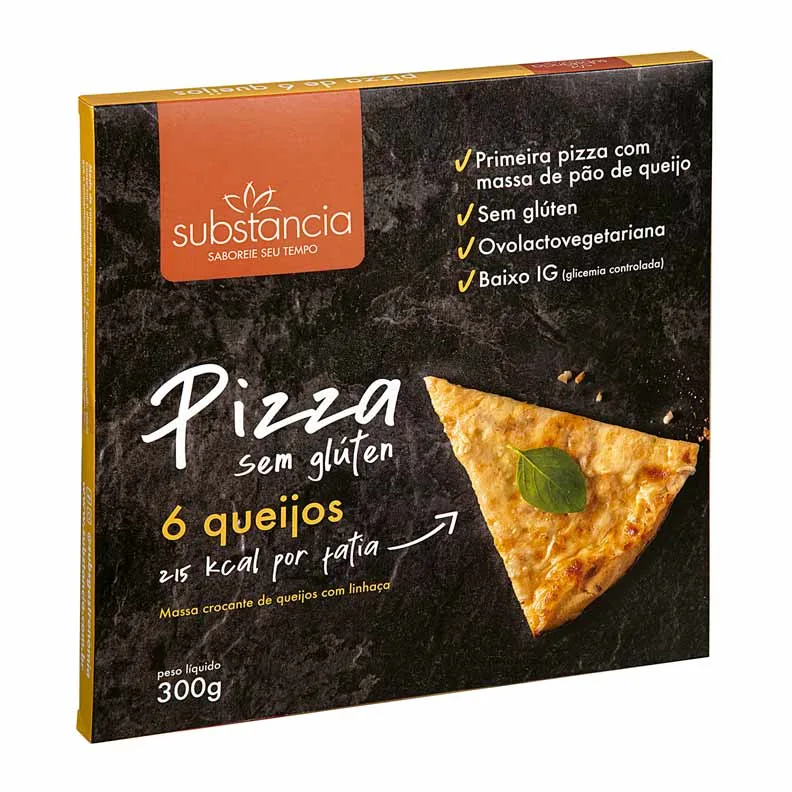 Pizza de 6 Queijos Congelada sem Glúten Substância 300g - Substância