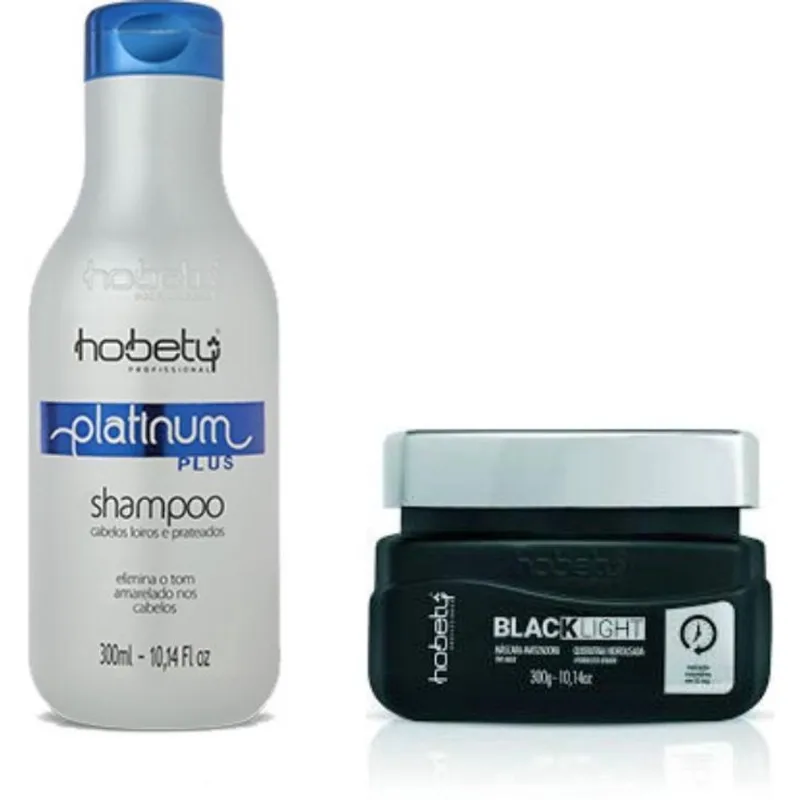 Hobety Kit Matizador Shampoo Platinum E Máscara Black 300Gr