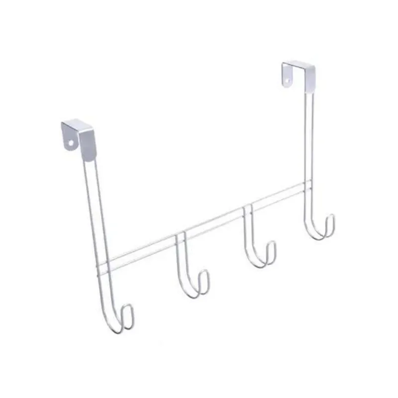 Cabide 4 Ganchos Encaixe Porta Banheiro Quarto Aço Duler