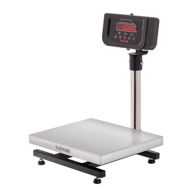 Balança Digital de Plataforma Balmak Serie Mini Inox 120kg Coluna com Bateria K-120ICB-1/M