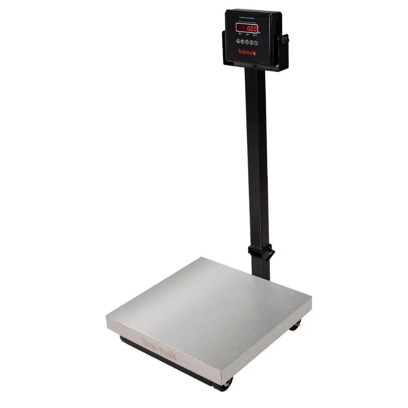 Balança Digital de Plataforma Balmak Serie Plus Inox 150kg Coluna com Bateria K-150ICB-3/P