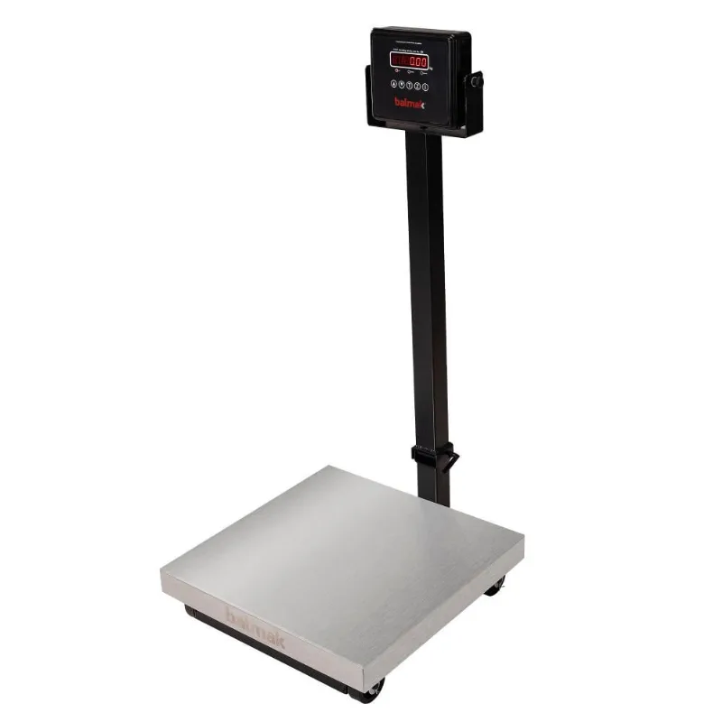Balança Digital de Plataforma Balmak Serie Plus Inox 300kg Coluna com Bateria K-300ICB-3/P