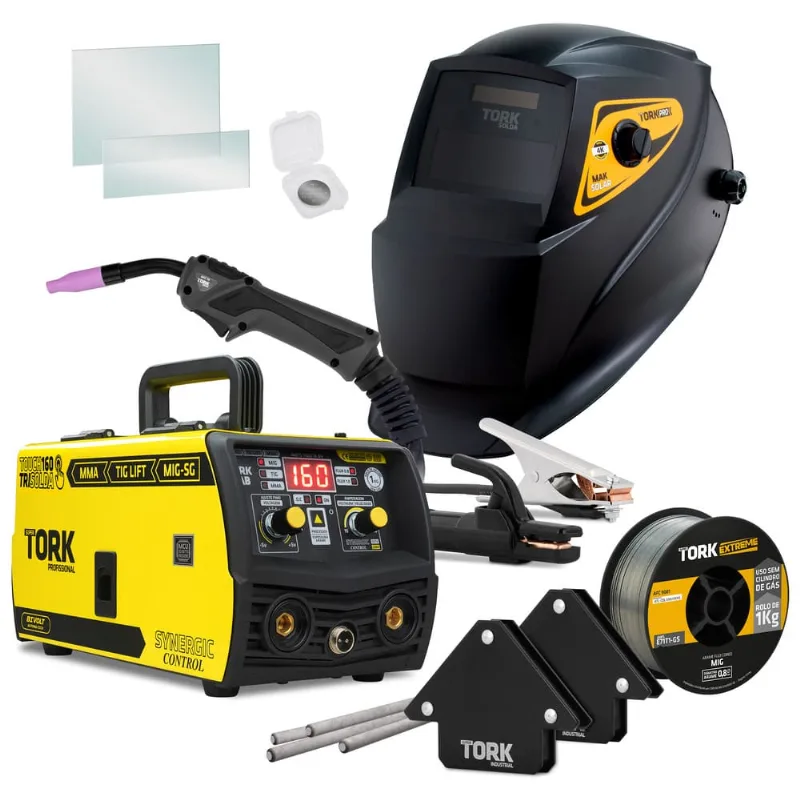 Inversora de Solda 160A MIG/MMA/TIG Biv c/Máscara+Acessório SuperTork