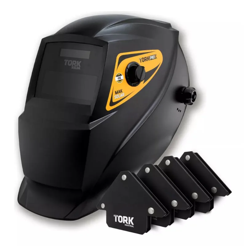 Mascara De Solda 4k Tork c/ 4 Esquadros, 2 Lentes, 1 Bateria Mak Solar