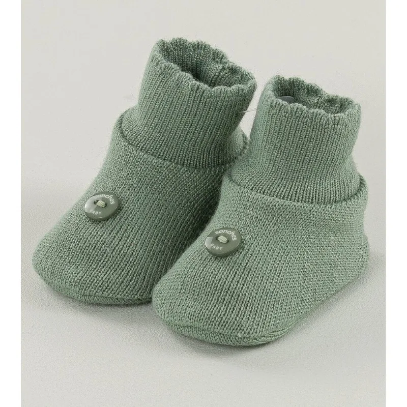 Sapatinho para Bebê Botão Tam. RN Verde - RN