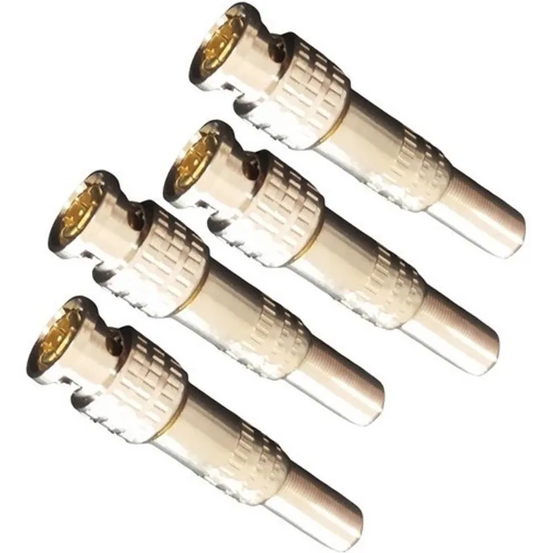 Conector Bnc Macho Com Mola De Parafuso 04 Pçs