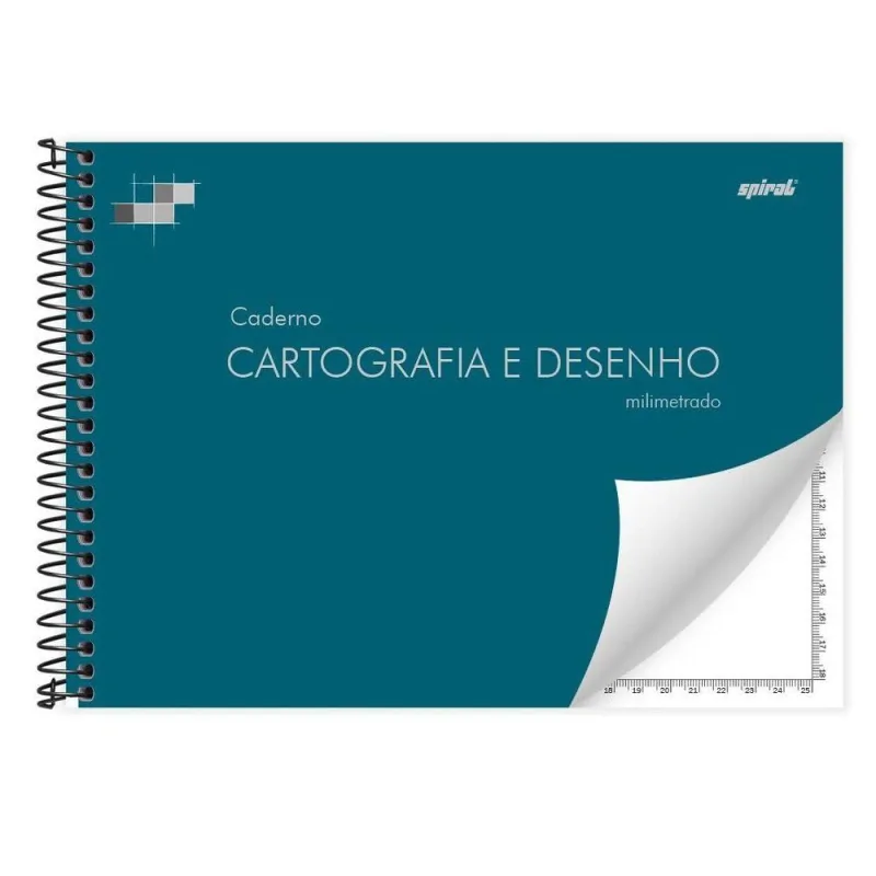 Caderno Cartografia E Desenho -48 Fls - Milimetrado - Spiral - Papelaria