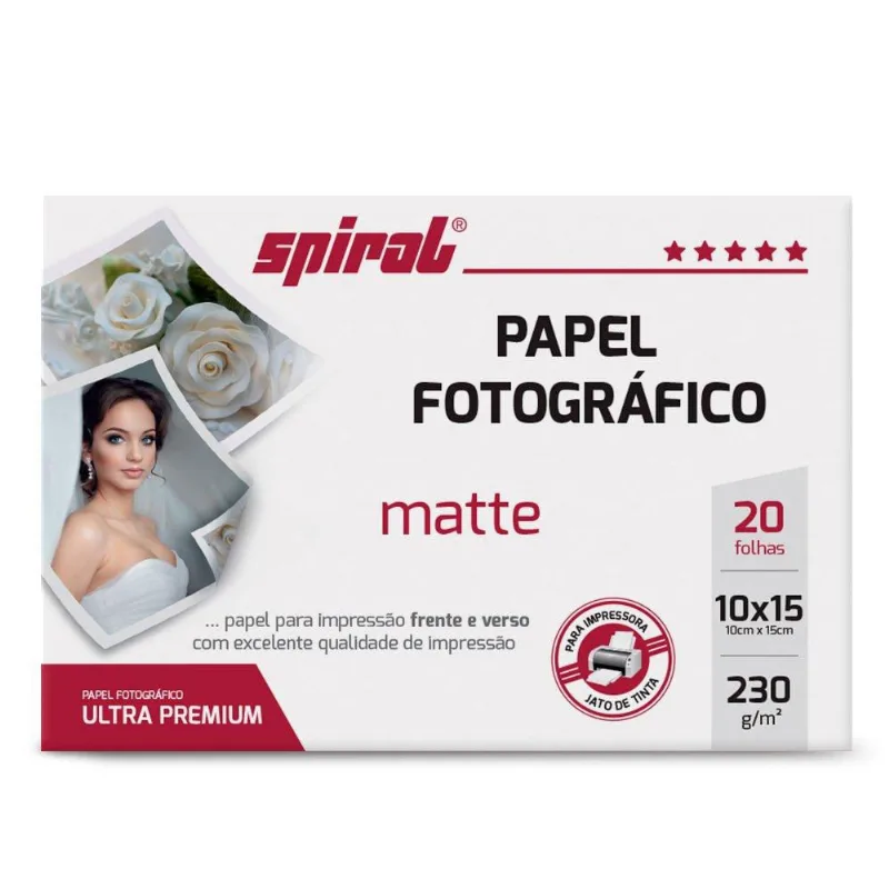 Papel fotográfico 10x15cm 230g matte paper double M230-20 Spiral pt 20 fl