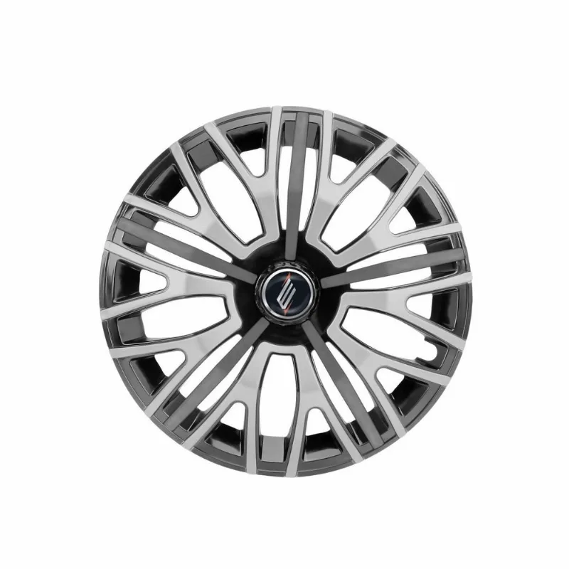 Calota Aro 14 Triton Sport Black Silver Graphite Esportiva Universal - Elitte Preto Prata Grafite