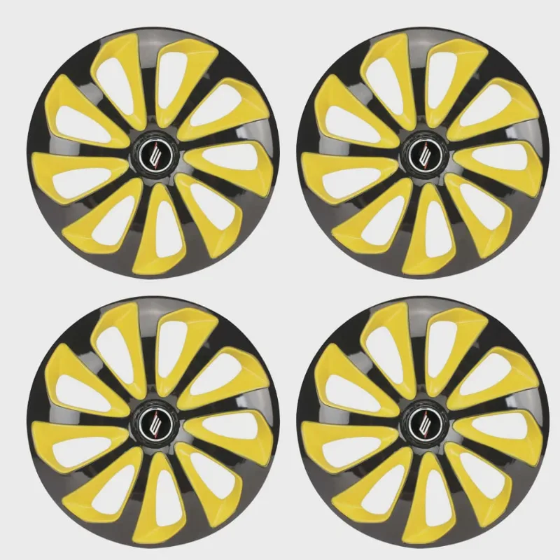 Jogo Calota Esportiva Universal Velox Black Yellow Aro 13