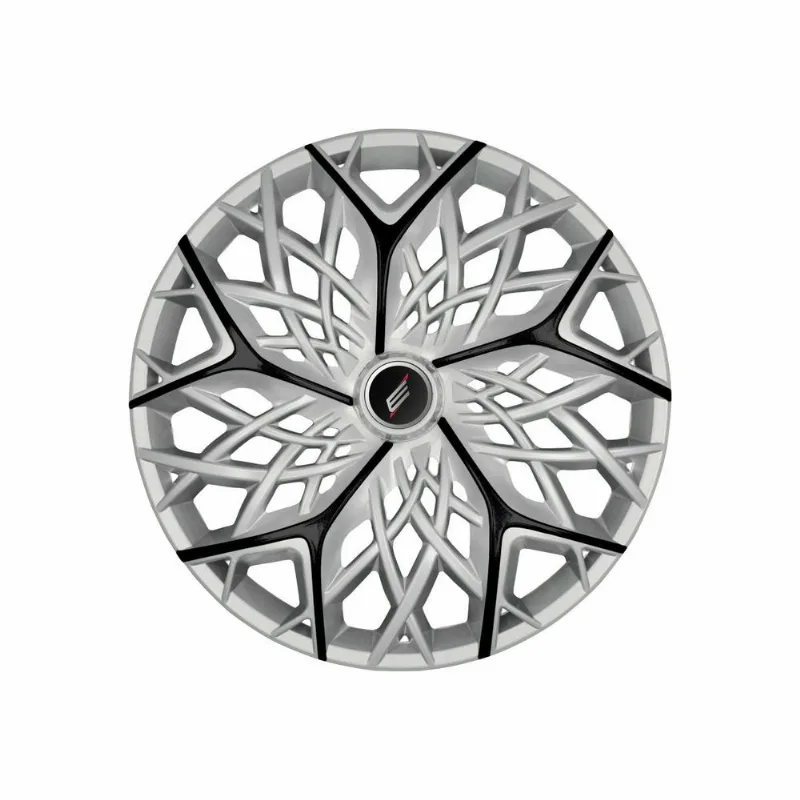 Calota Aro 14 Moove Silver Black Esportiva Universal - Elitte Prata Preto