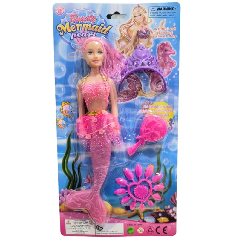 Boneca Princesa Sereia + Acessorio Beatuty Mermaind Pearl - Princess Ariel Princesa Acessórios - Panami