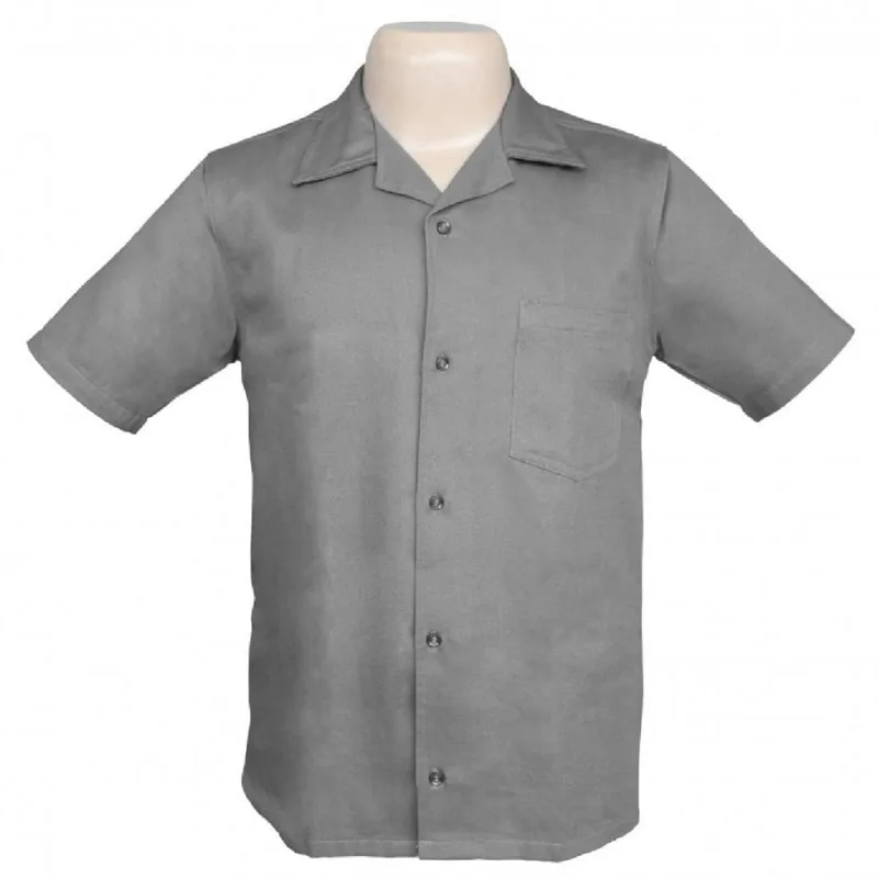 Camisa Cinza Em Brim Com Fechadura De Botão E Manga Curta G - 15500078-cin - Nexus Nexus