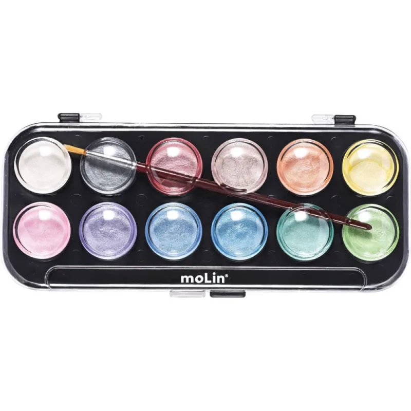 Aquarela Escolar Metalica ARTIST 12CORES - Molin - Artesanato
