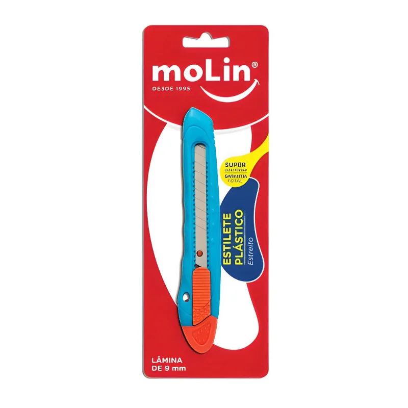 Estilete Molin c/ Travamento Automático 9mm Sortido