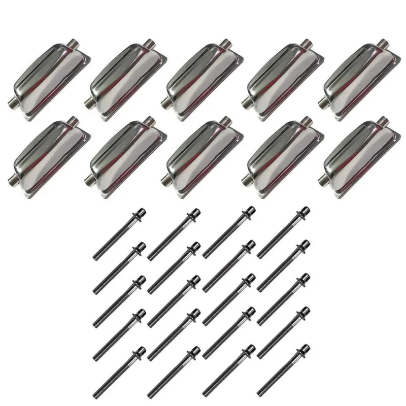 Kit 10 Canoas Tom Caixa Cromo 18.5 + 20 Parafusos 51X 6Mm M6 - Não Disponível - Instrumentos Musicais