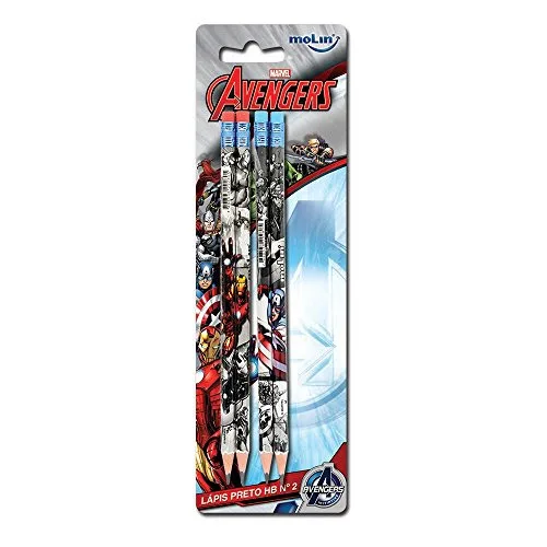 Lapis Preto C/borracha C/4 Avengers - MOLIN - Bazar