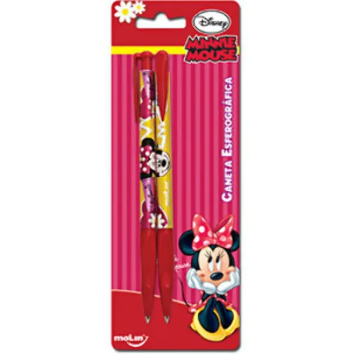 Molin Minnie Mouse Retrátil Esferográfica 2 Unidades - MINNIE - Papelaria