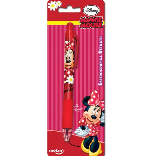 Molin Minnie Mouse Retrátil Esferográfica Azul 1 Unidade - MOLIN
