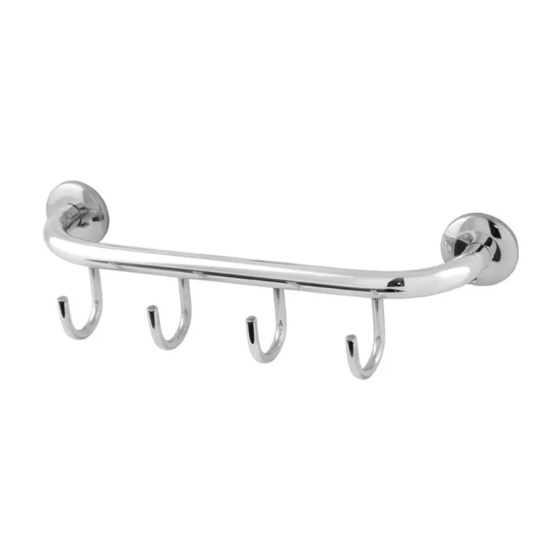 Gancho Cabide 04 Ganchos Suporte Roupas Aço Inox Alumínio