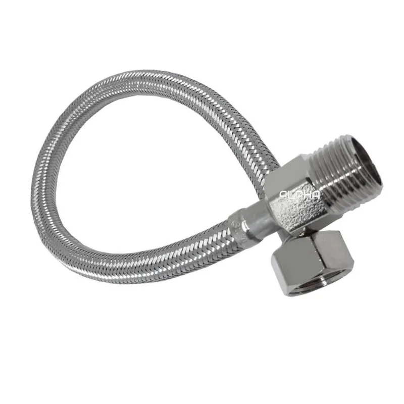 Engate Mangueira Flexível Trançado Aço Inox 40cm Quente Fria