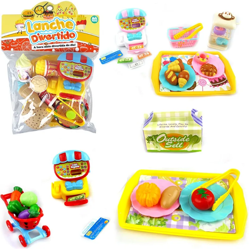 Kit cozinha infantil com bandeja + cesta E acessorios 15 pecas