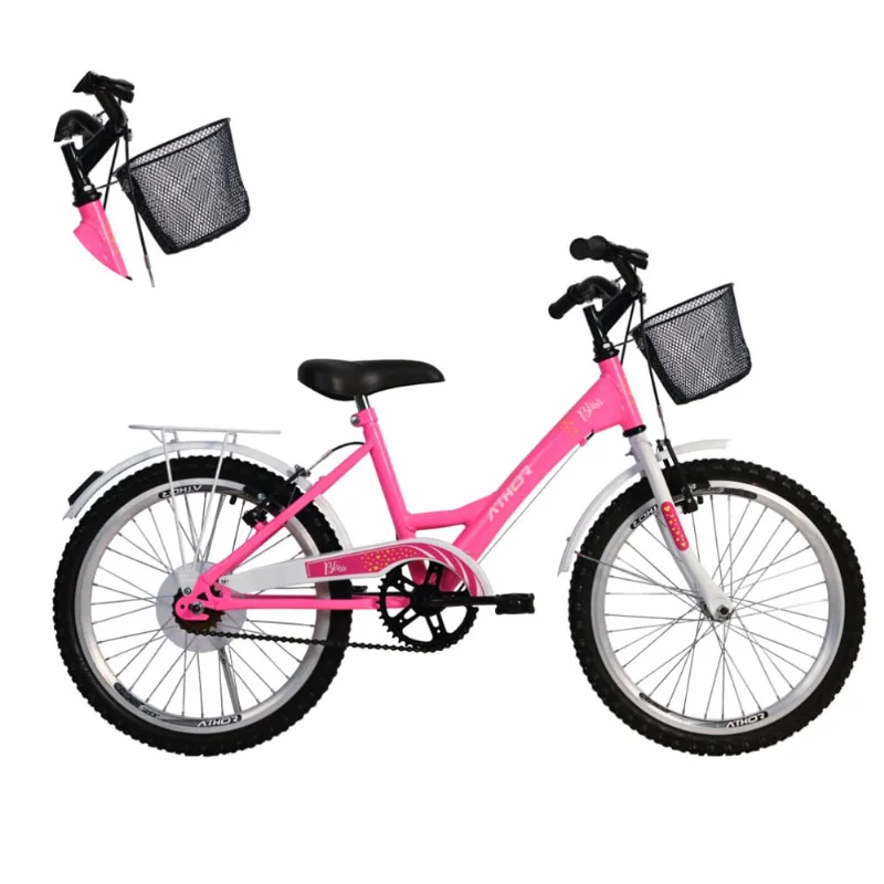 Bicicleta Infantil Bliss Aro 20 Feminina c/ Cestão - Athor