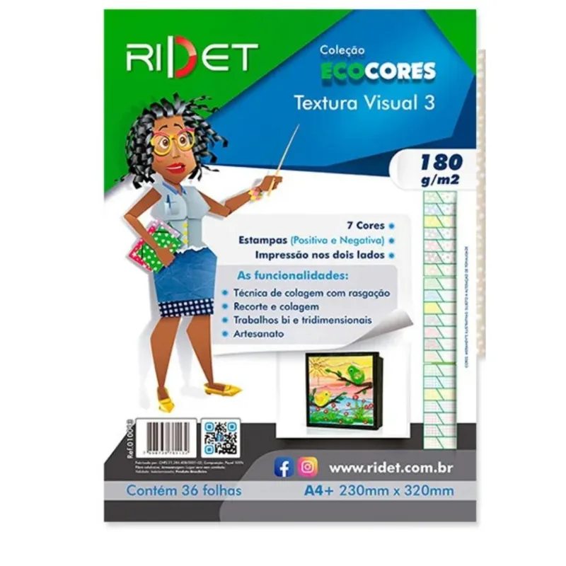 Bloco Ecocores Pastel 7 Cores Textura Visual 3