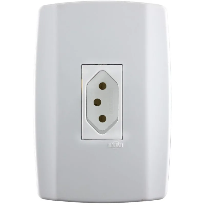Tomada Ilumi 10A 250V Vertical Slim