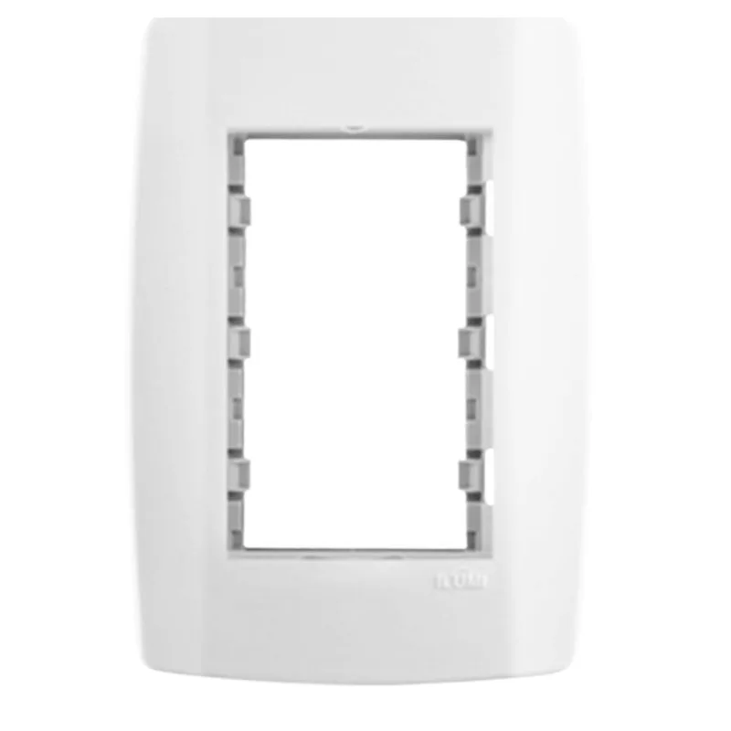 Placa 2 Postos Adjacentes 4x2 com Suporte Slim Ilumi Placa 2 Postos Adjacentes 4x2 com Suporte Branca Slim