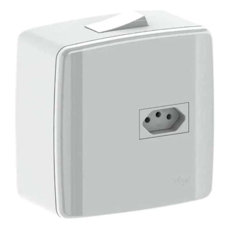 Caixa 4x4 Sobrepor Interruptor 25a + Tomada 2p + t 20a Ilumi - Não Disponível - Construção E Ferramentas